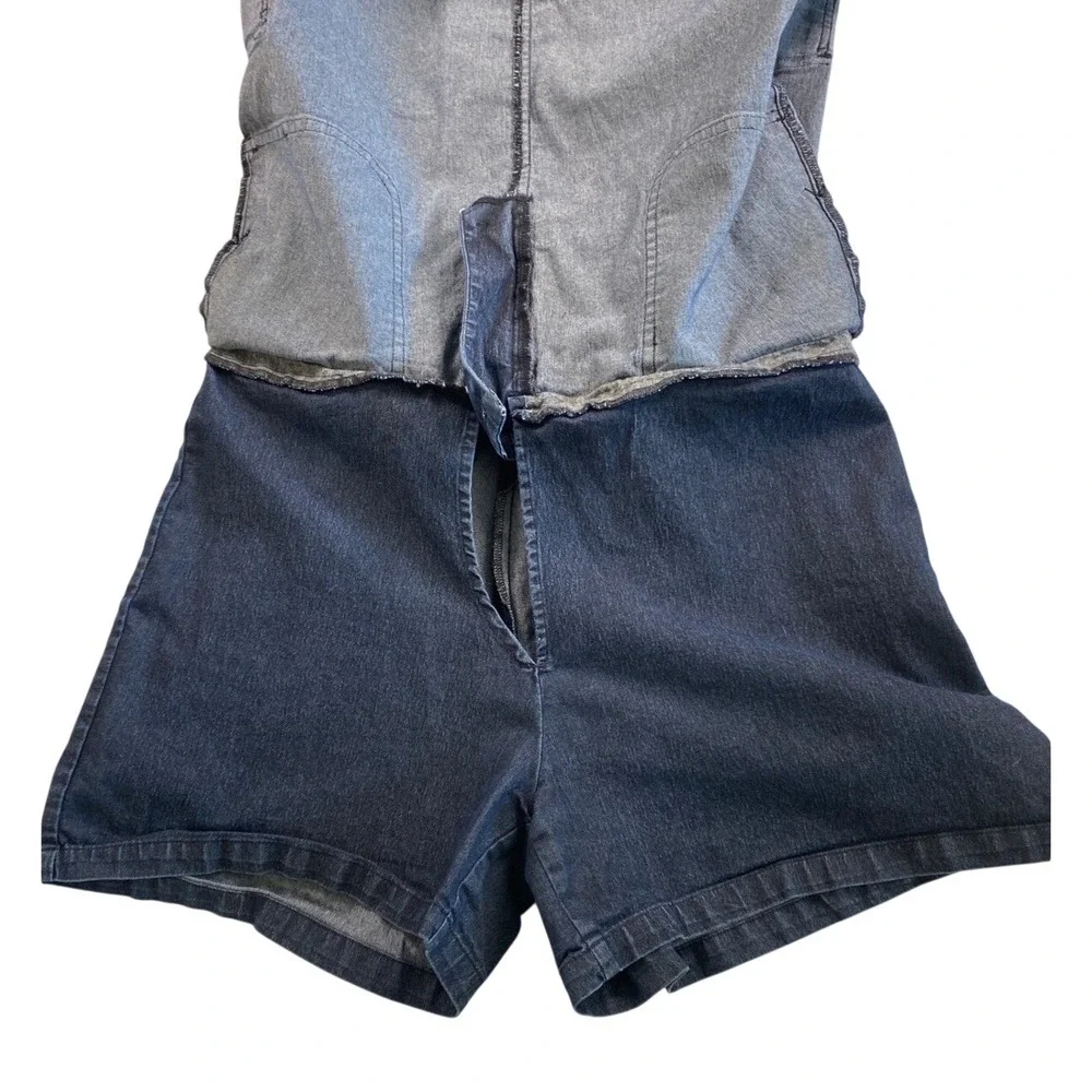 Chaus Womens Denim Jean Skirt Dark Wash Cargo Pocket Stretch Mini Skirt Size 10 - Picture 7 of 10